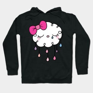 sad cloud raindrops, crying cloud, cute kawaii cloud rain Hoodie